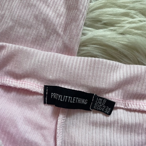 PRETTYLITTLETHING Pink Ribbed Leggings - Picture 4 of 4